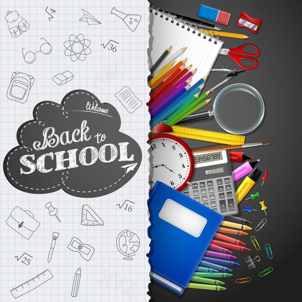Back to school background vector