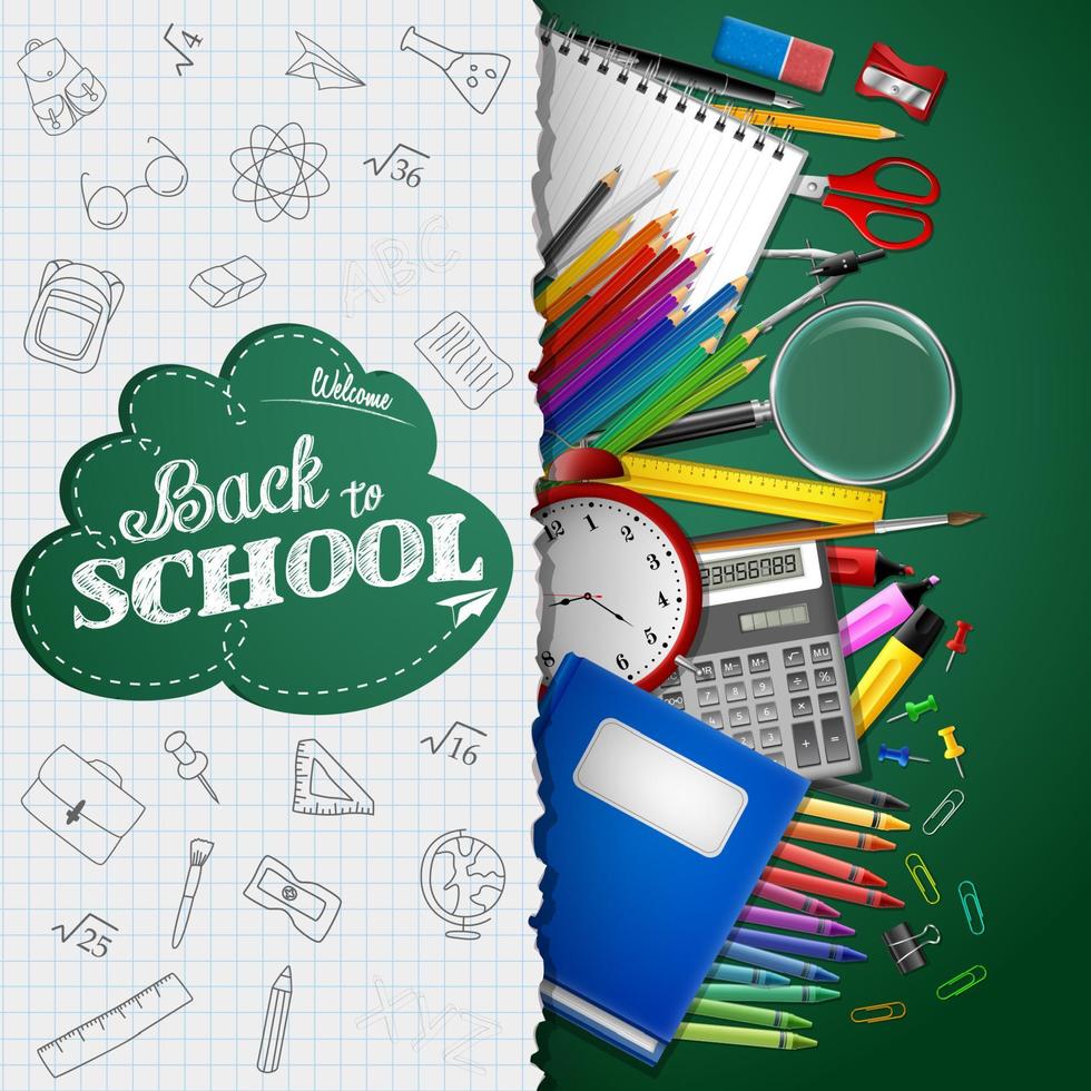 Back to school background vector