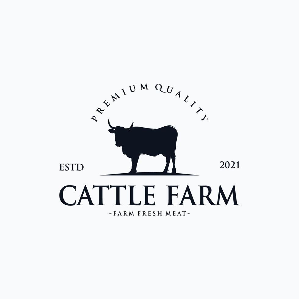 Farm logo design concept cow farm vector