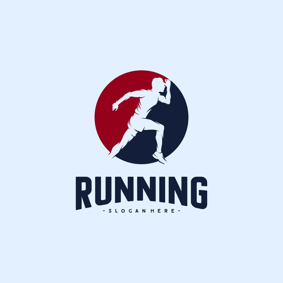 diseños de logotipo de silueta de hombre corriendo vector