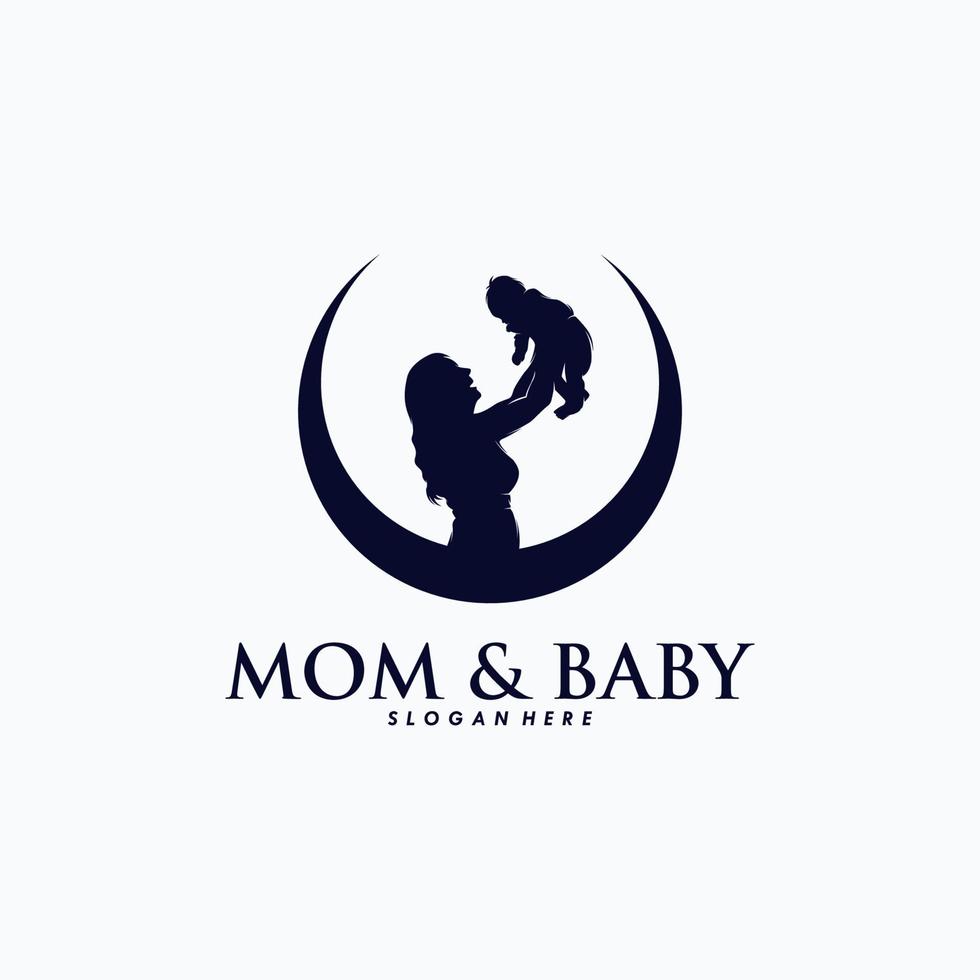 vector de diseño de logotipo de mamá y bebé