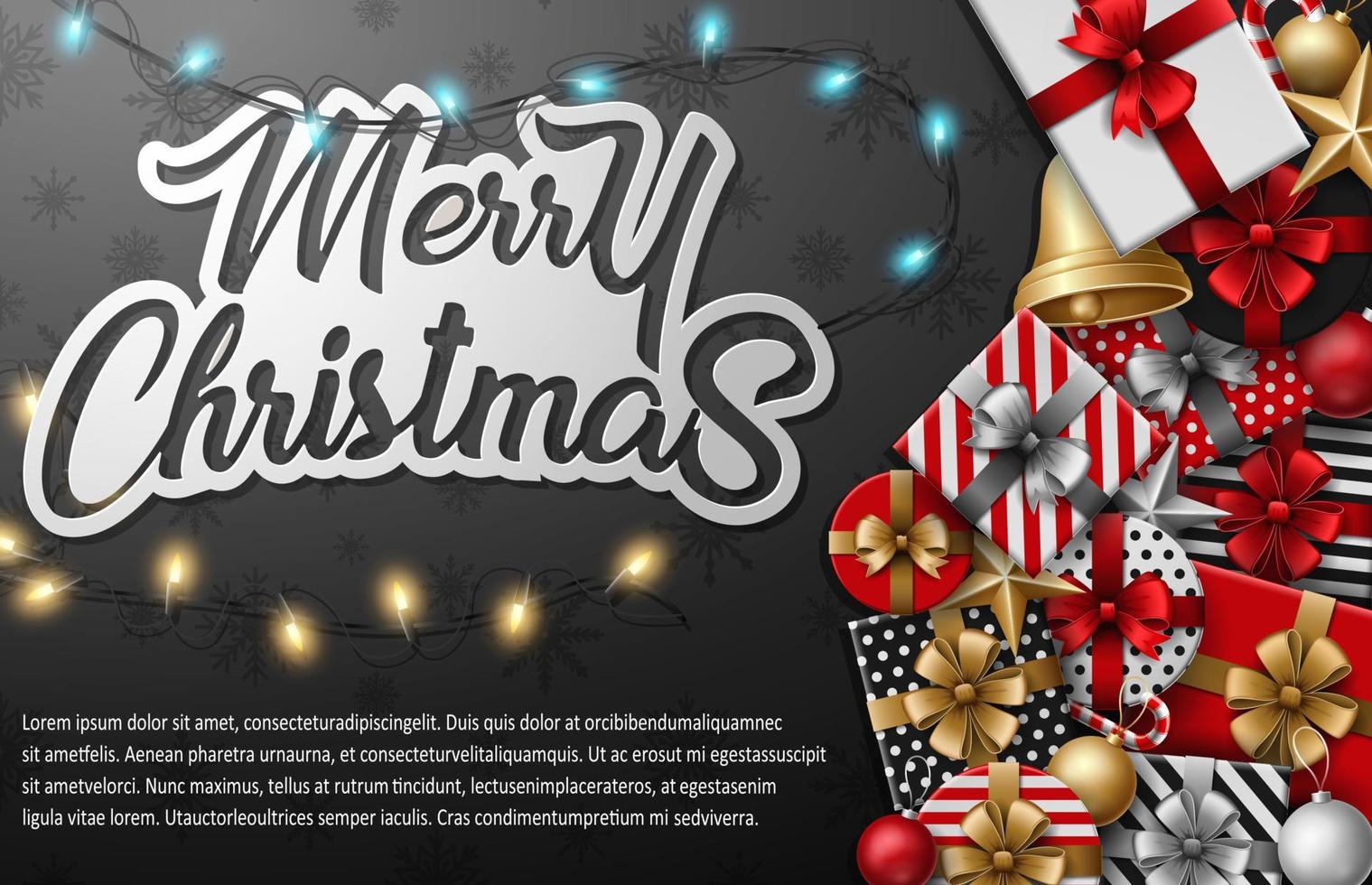Christmas red background with christmas elements vector