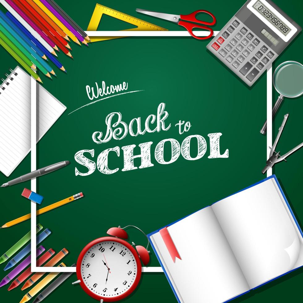 Back to school background vector
