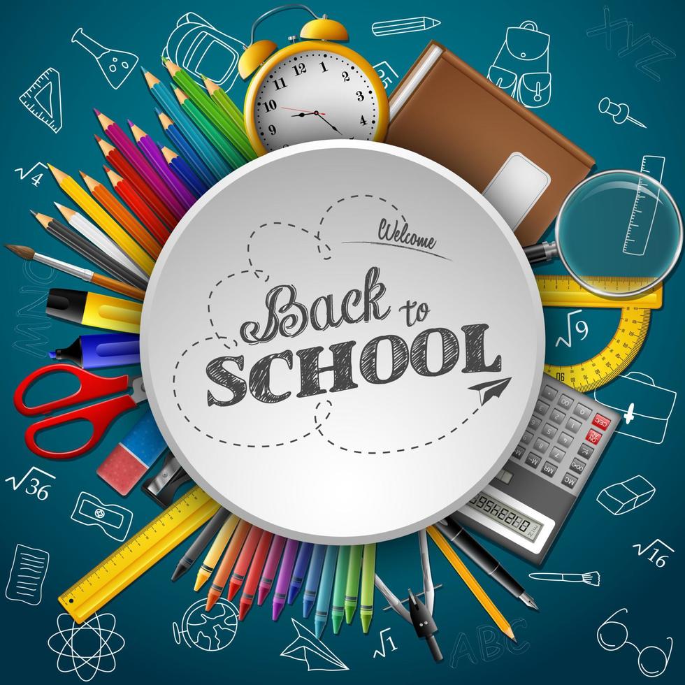 Back to school background vector