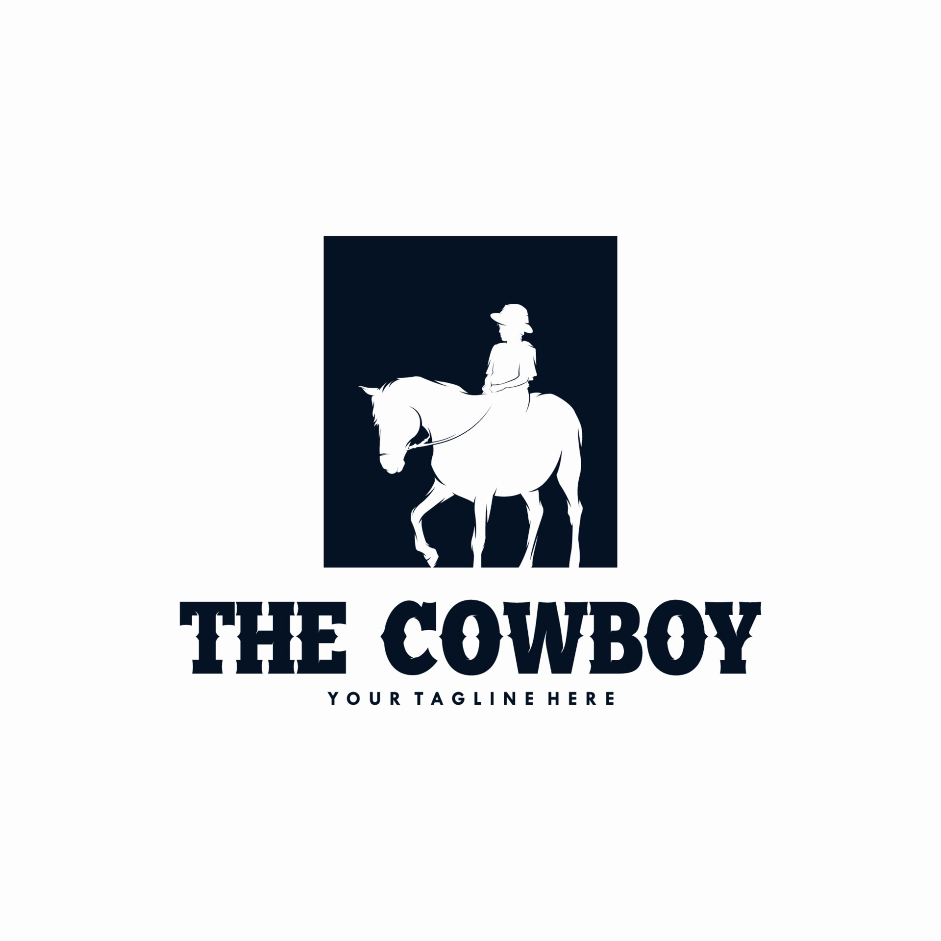 Cowboy Riding Horse Silhouette Logo Design 11155204 Vector Art at Vecteezy