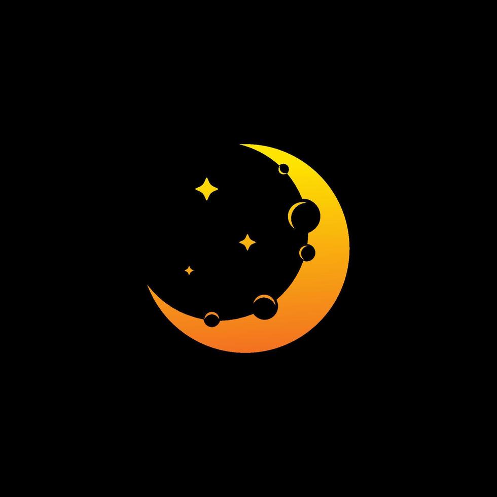 half moon with stars vector icon