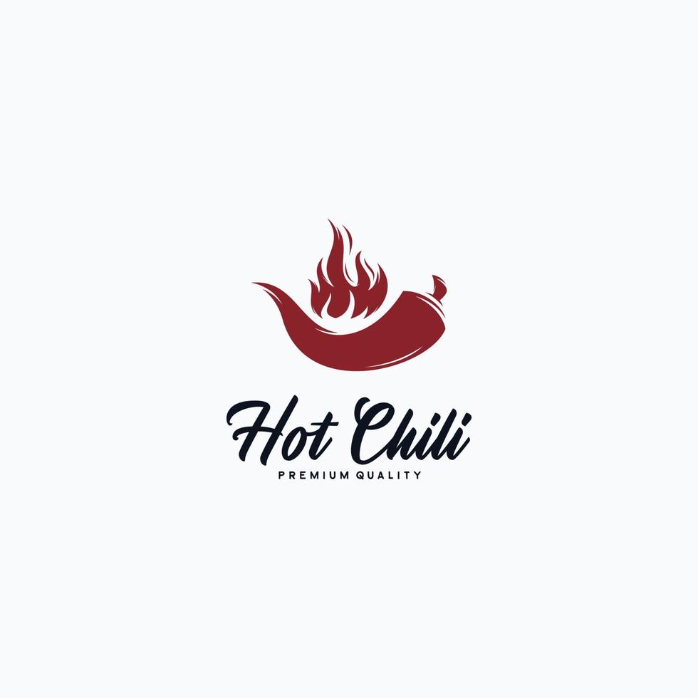 Hot chili logo design concept symbol illustration with white background vector