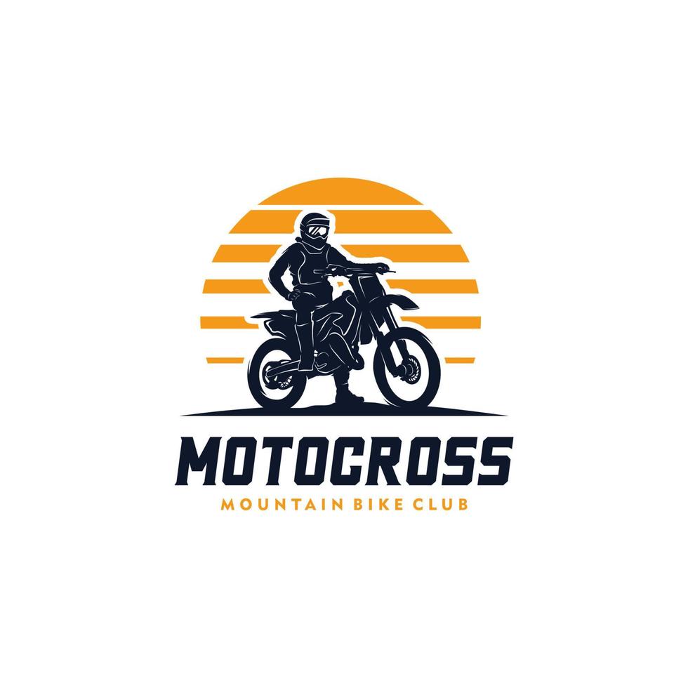 Motocross silhouette logo design template vector