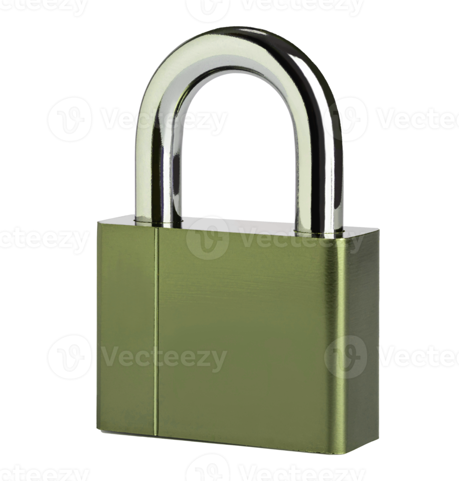 green stainles padlock isolated png