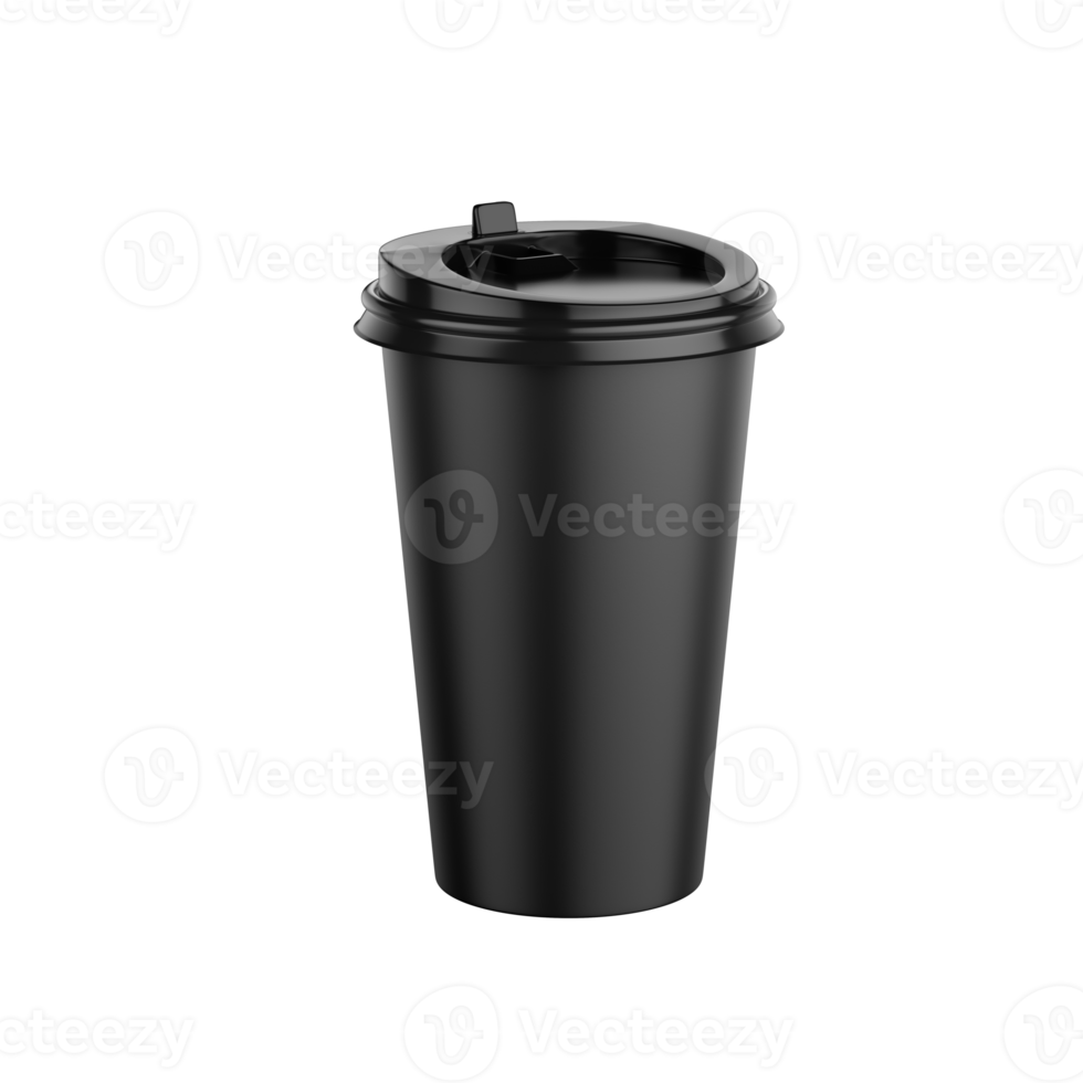 schwarze Becherkaffeetasse isoliert png