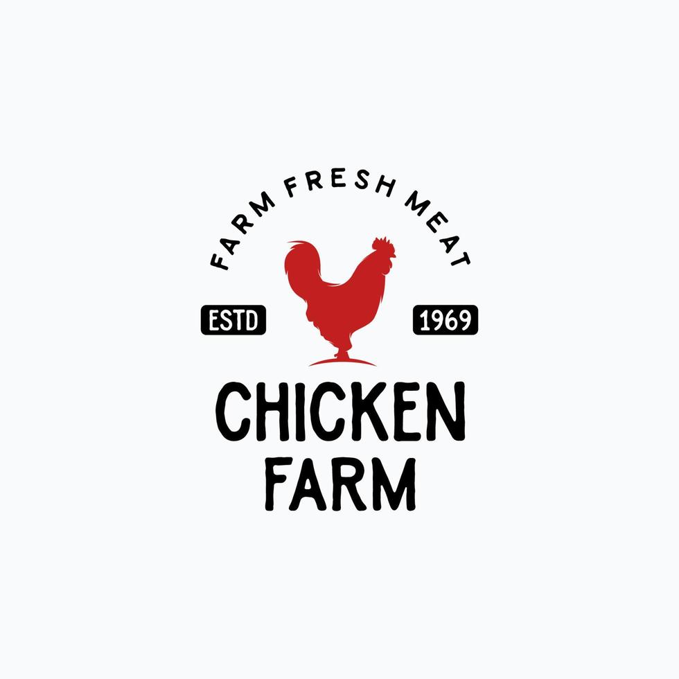 chicken farm logo vector illustration design