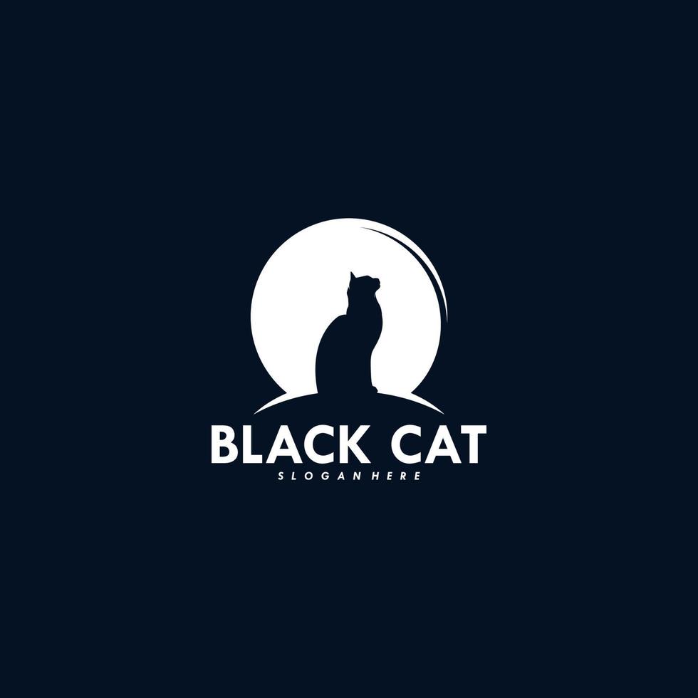 vector de diseño de logotipo de gato negro