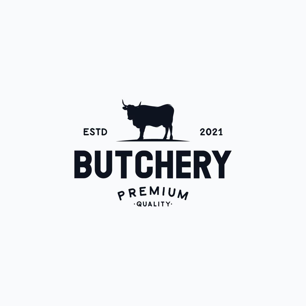 Butcher shop logo vector illustration