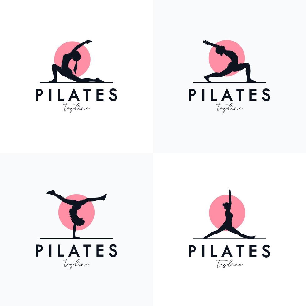 diseño de identidad del logotipo de pilates yoga vector