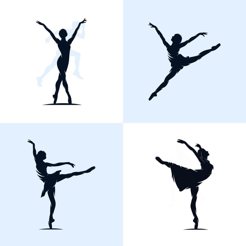 conjunto de vector de diseño de logotipo de ballet