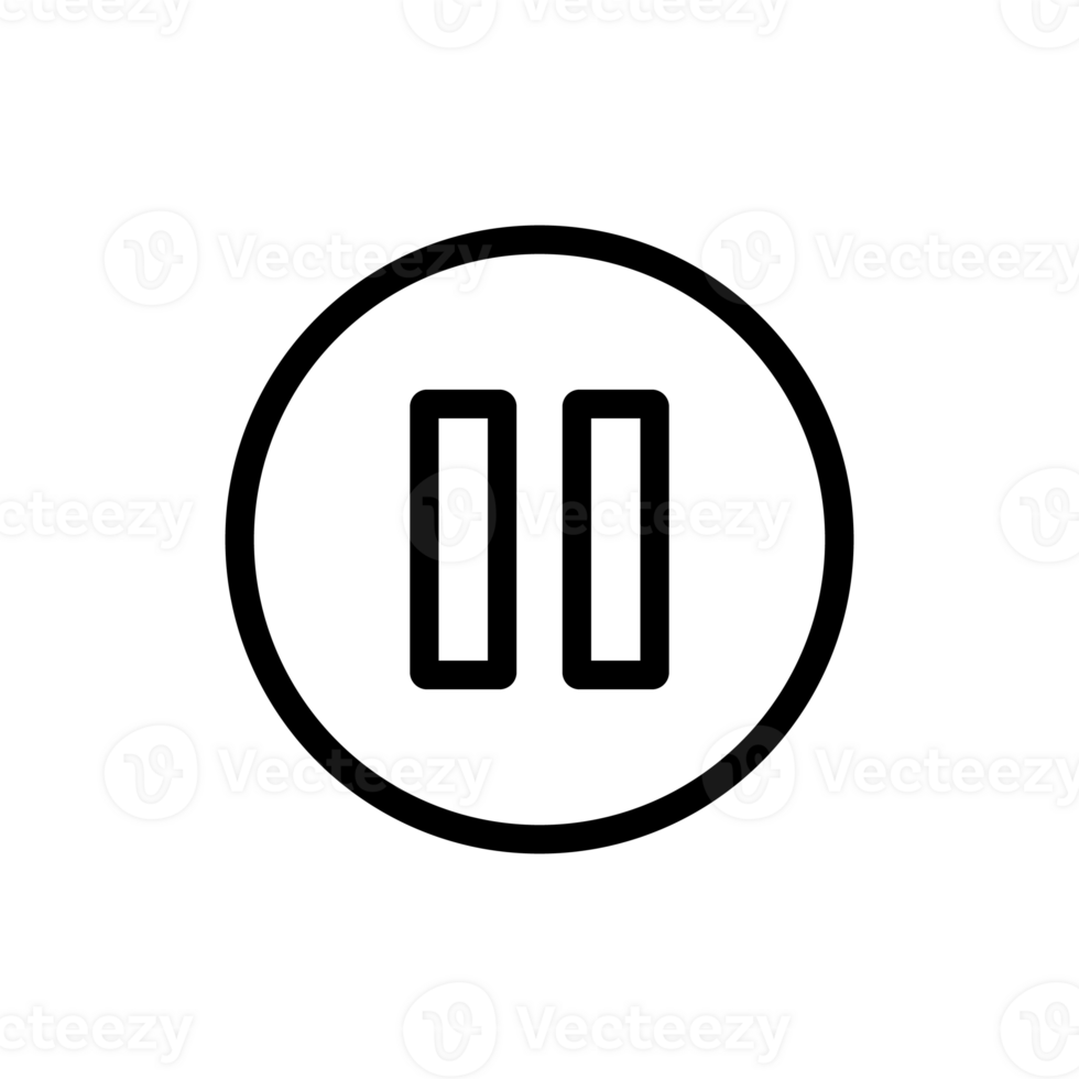 pause button icon design. simple illustration of music application and multimedia navigation on smartphone device png
