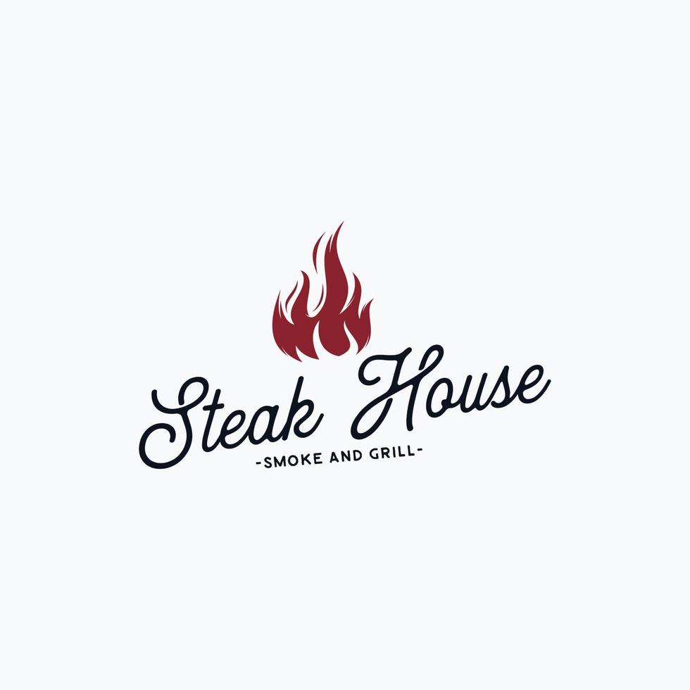 Grill and barbecue logo vector illustration steak house