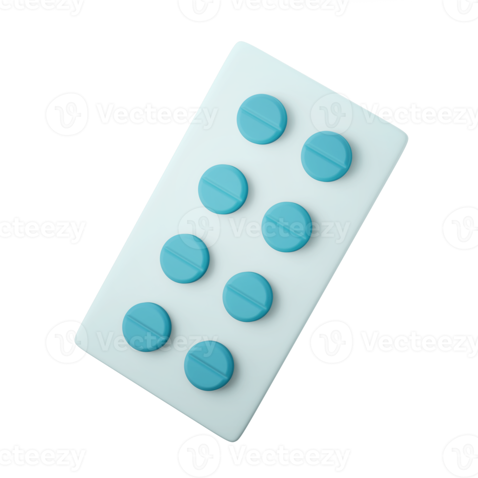 tablets pills pack medication 3d icon illustration png