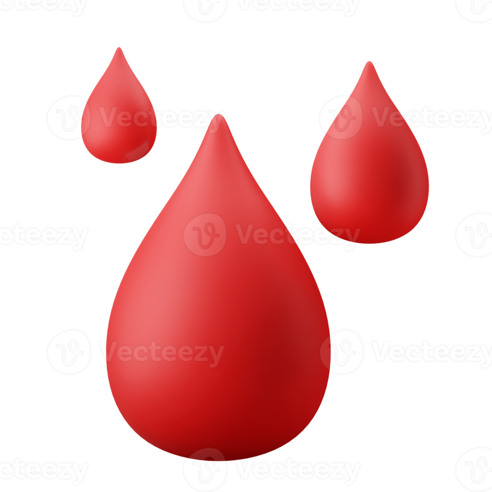 sangue gocce donatore trasfusione simbolo 3d icona illustrazione png