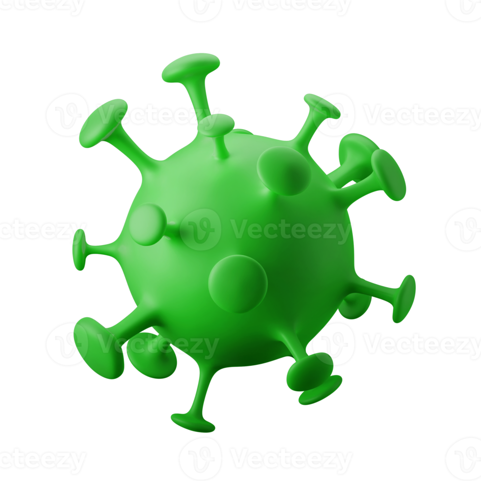 virus pathogène anatomie microscopique icône d'illustration 3d png
