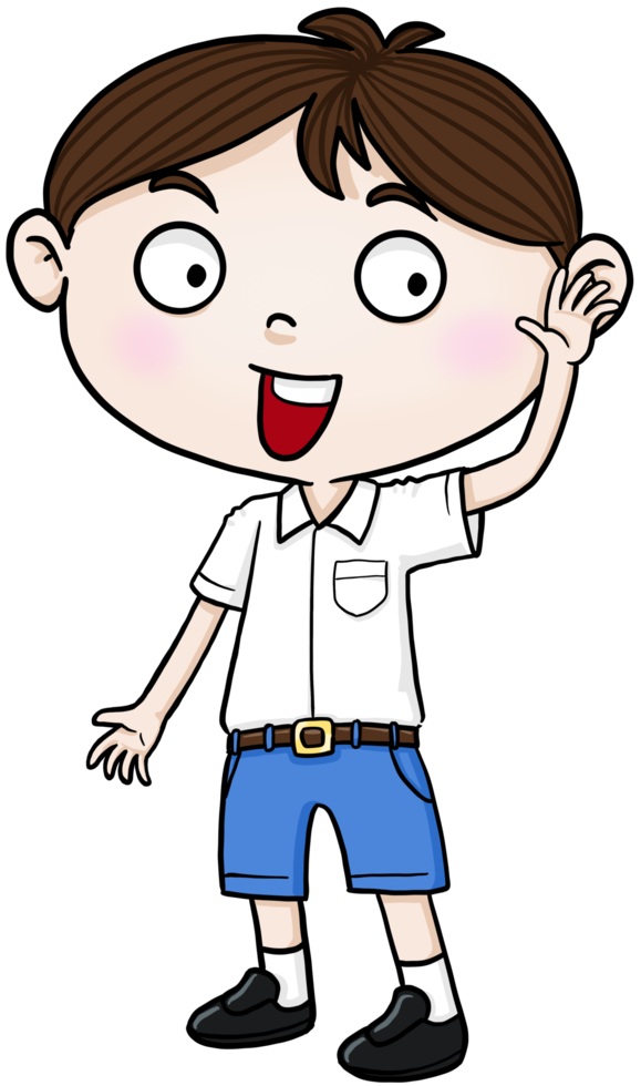 chico estudiante de dibujos animados decir hola colorido png