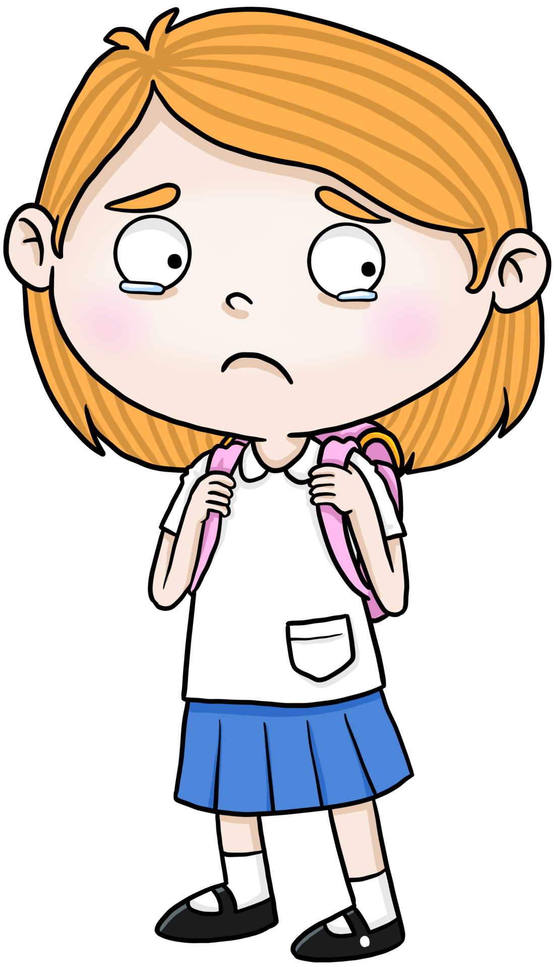 Free cartoon student girl sad colorful 11155576 PNG with Transparent  Background