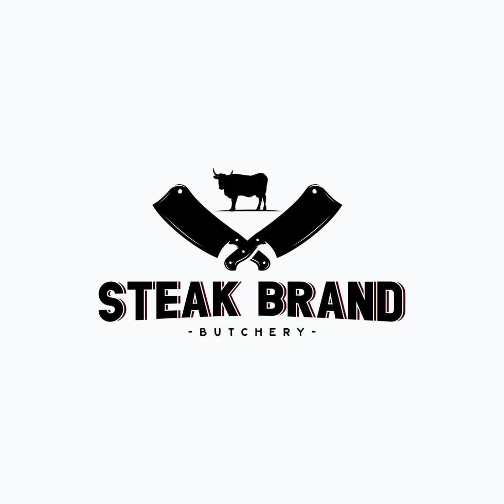 Butcher shop logo vector illustration