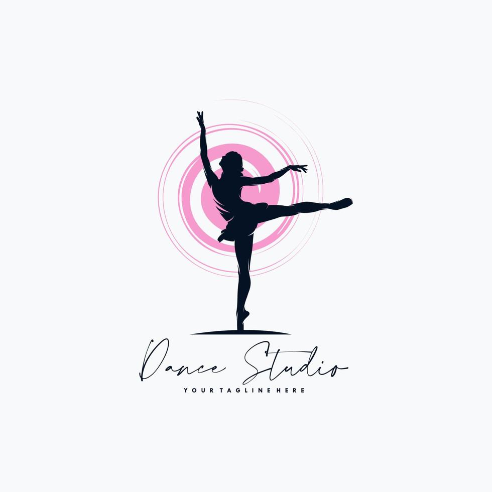 Fitness Gymnastic Logo Silhouette Vector