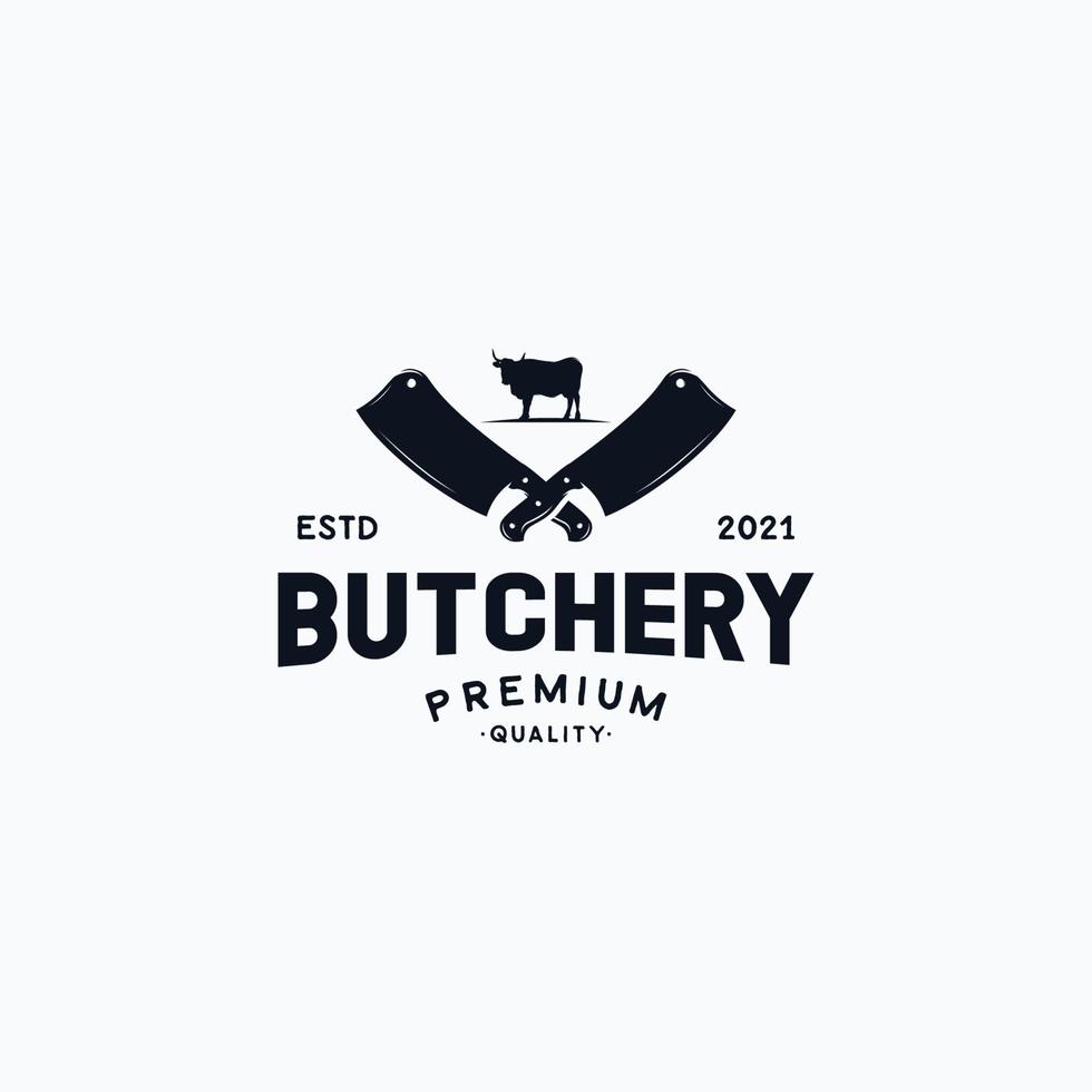 Butcher shop logo vector illustration