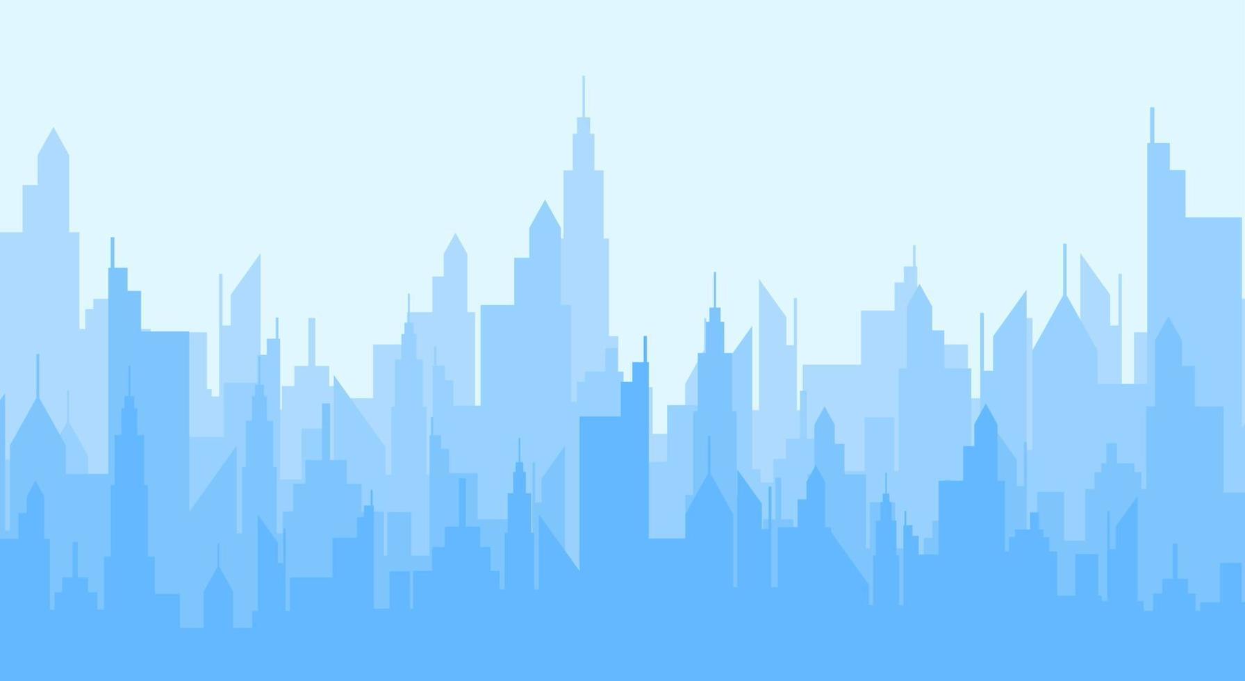 ilustración vectorial de la silueta azul del paisaje urbano vector