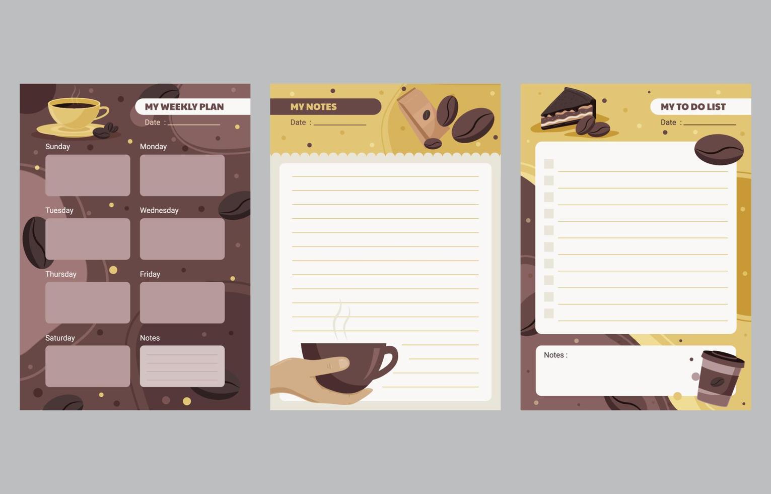 Coffee Concept Journal Template vector