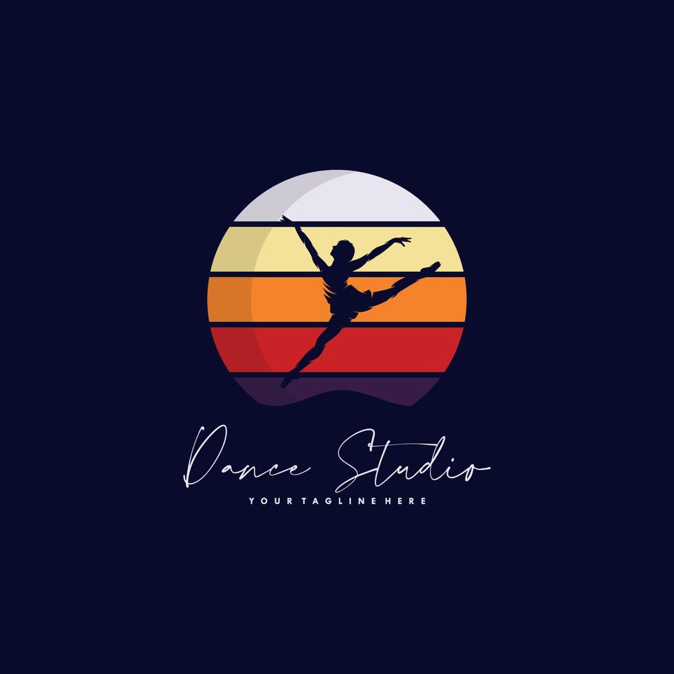 Colorful Gymnastic Logo Design Template vector