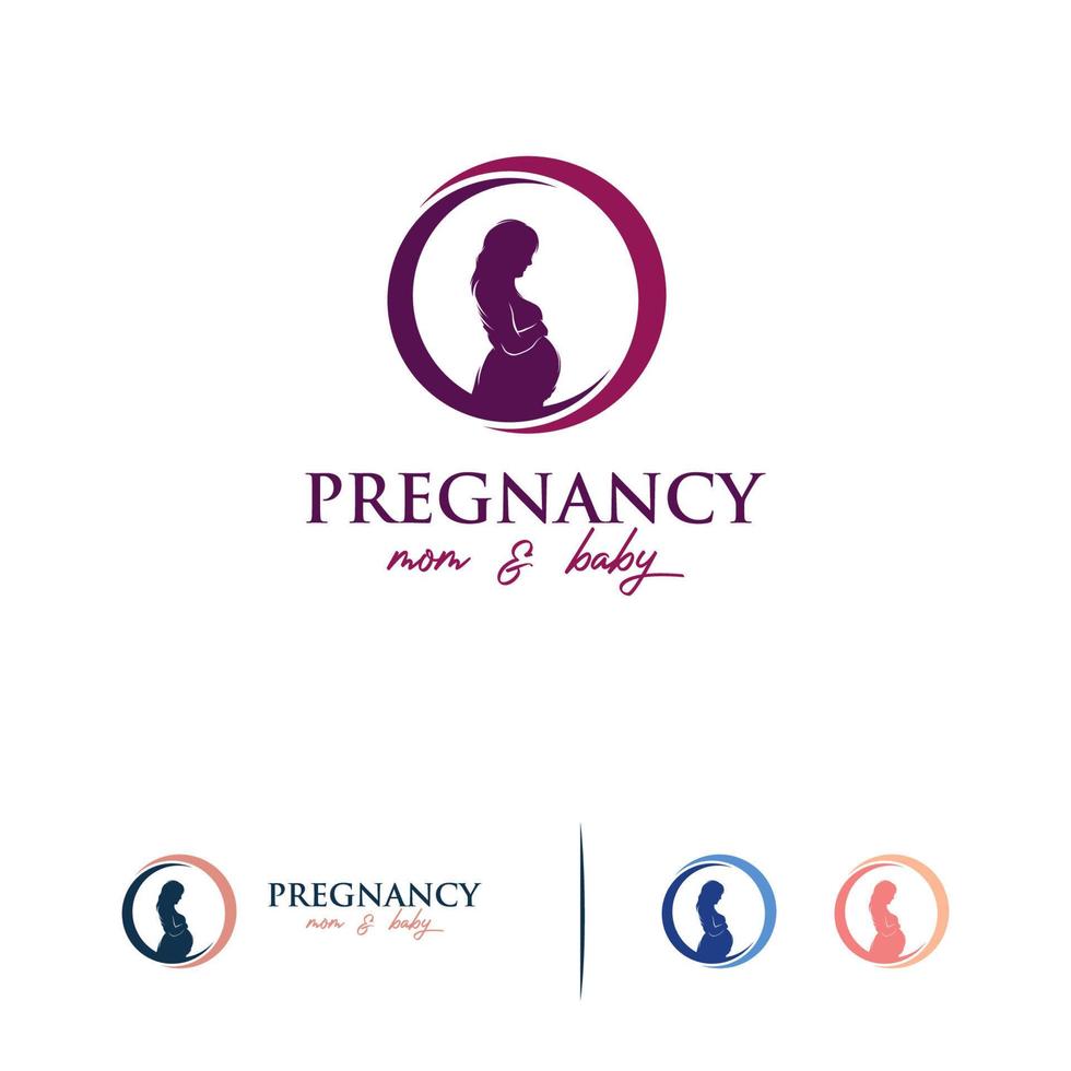 embarazada, logotipo, plantilla, vector, icono, ilustración, diseño vector