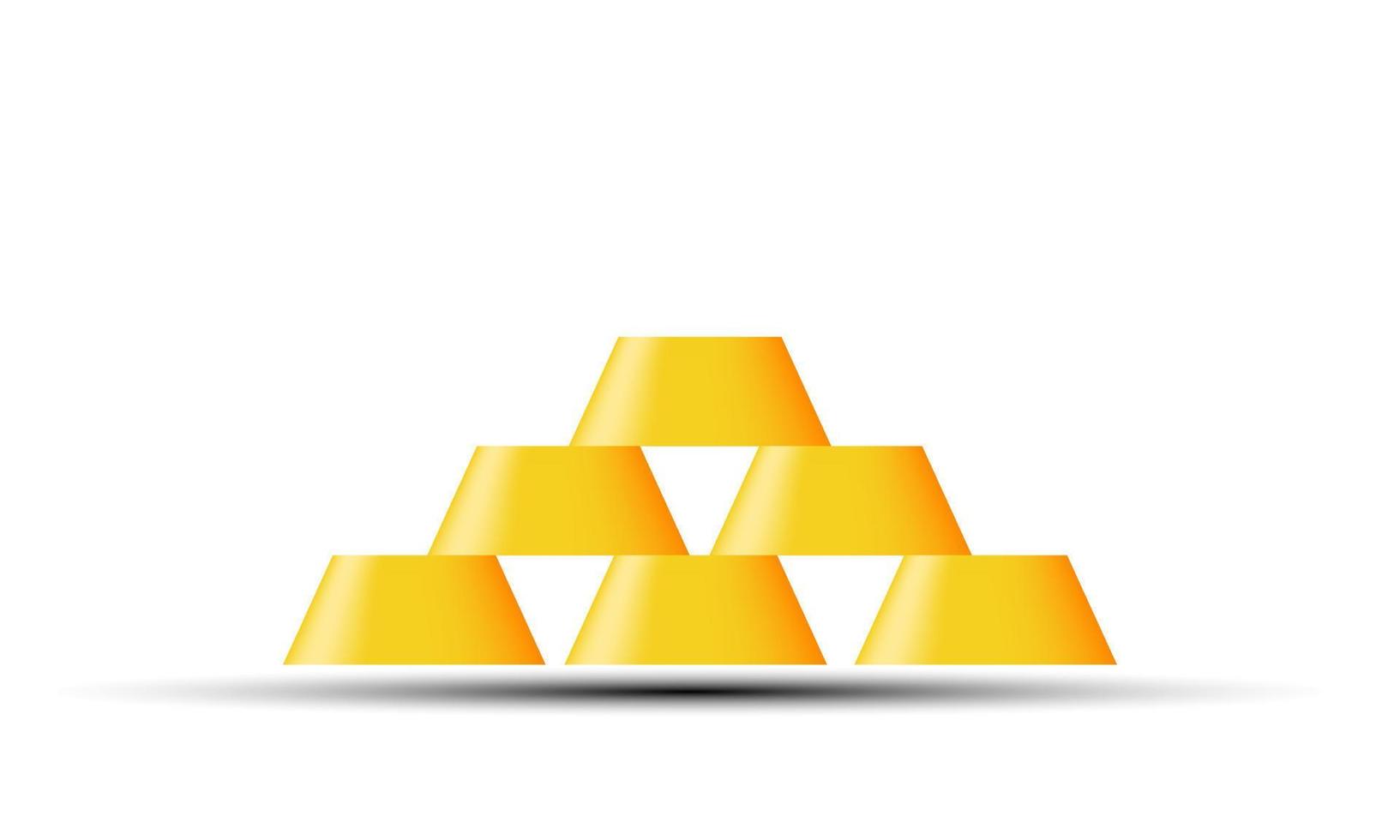 unique realistic gold bars pyramid banking concept 3d design isolated on vector