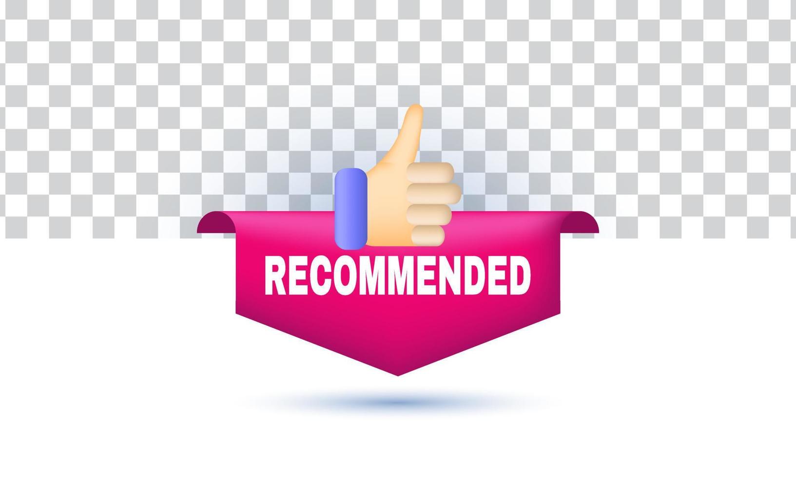 unique realistic recommended icon good best great choice 3d design isolated on vector