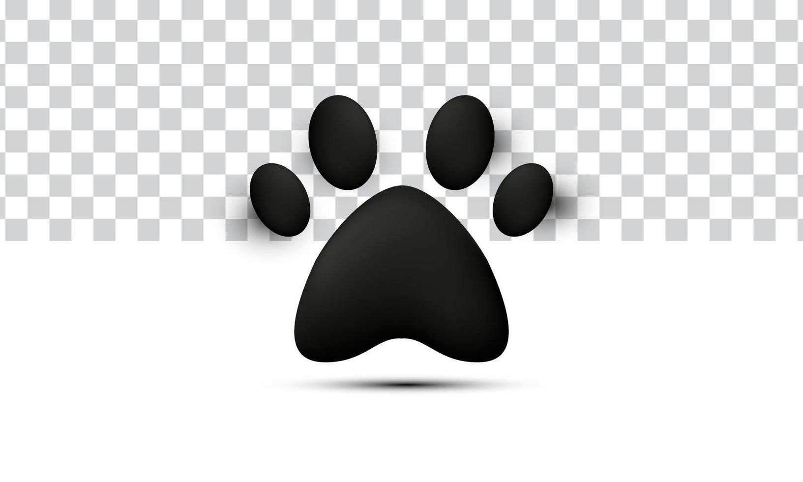 unique realistic paw print icon 3d design isolated on vector