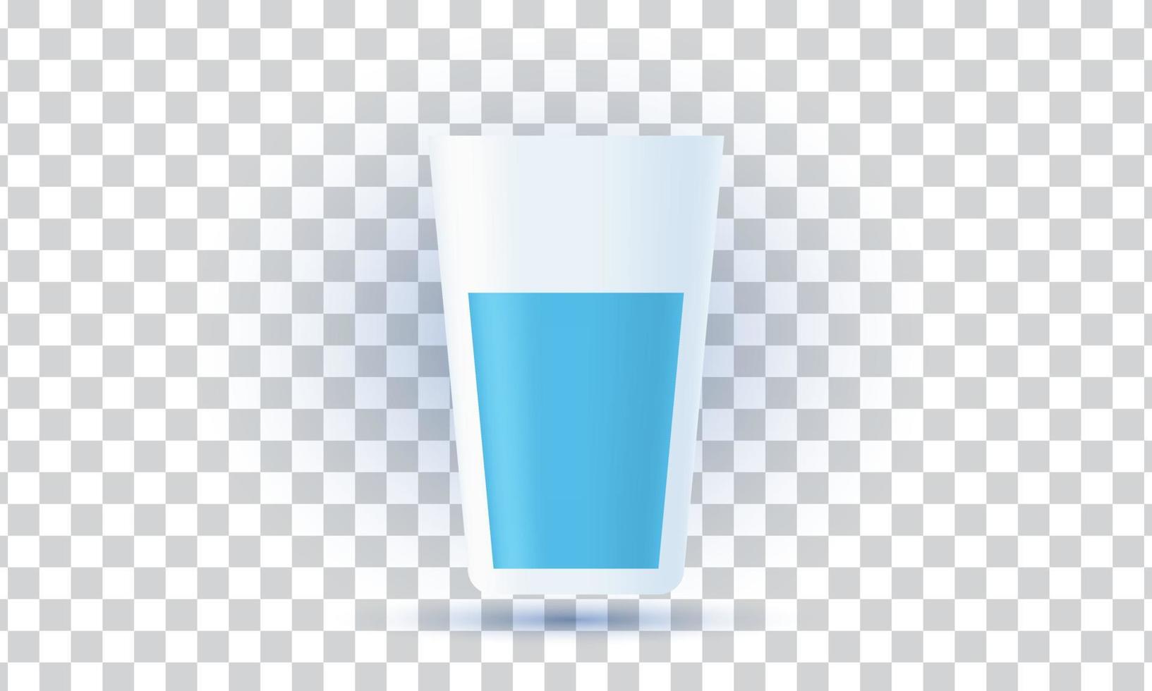 icono de agua de vidrio realista único diseño 3d aislado en vector