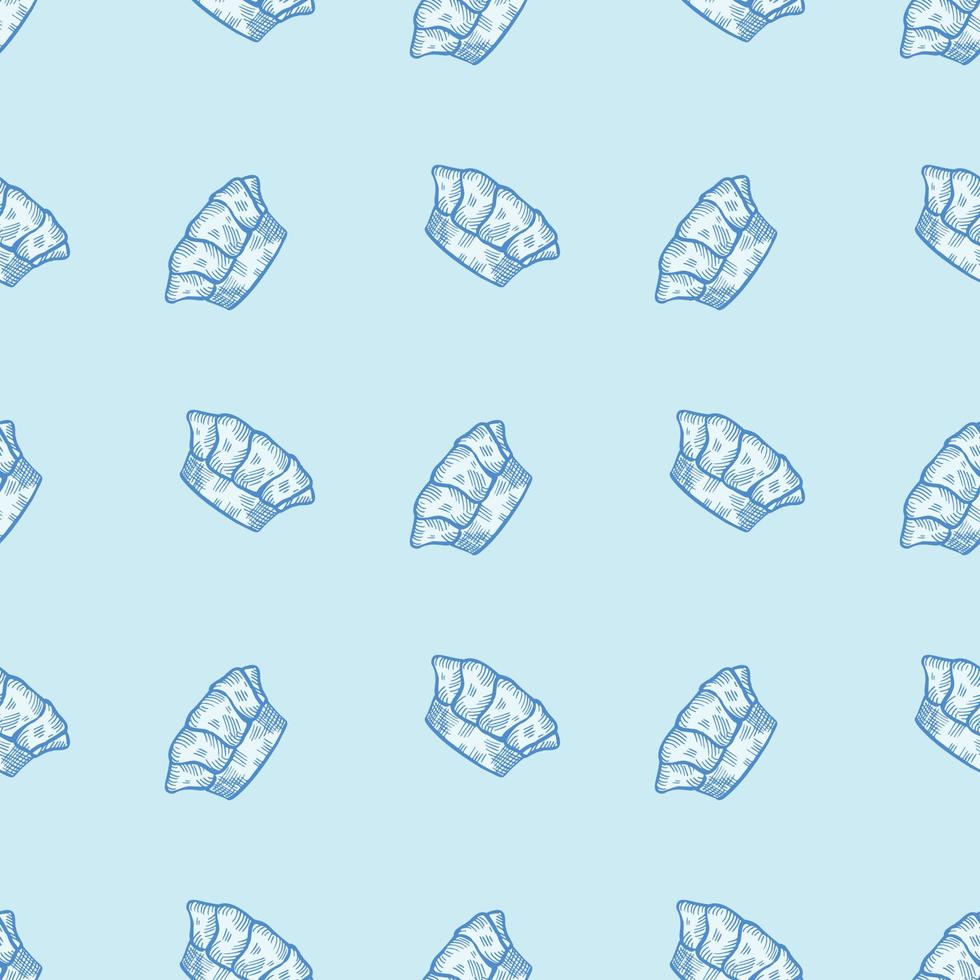 High chef hat engraved seamless pattern. Kitchen traditional element in hand drawn style. vector