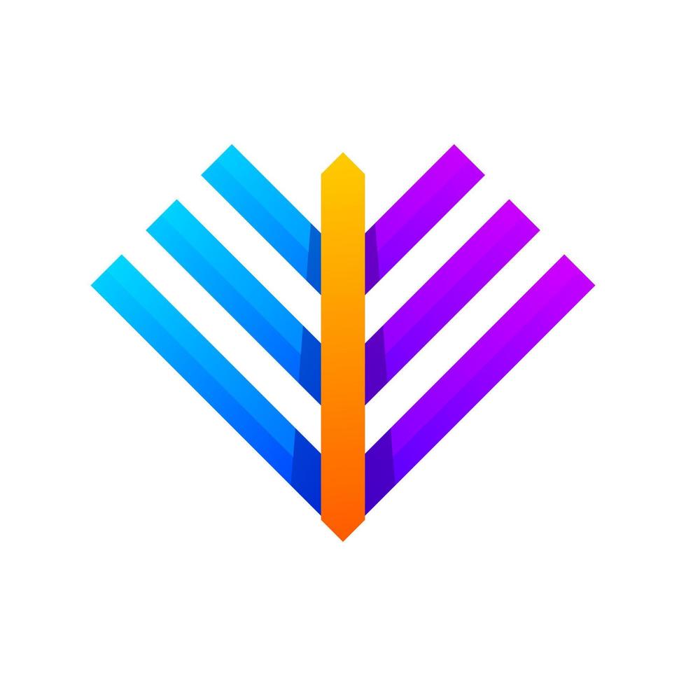 Vector e and e initial colorful gradient logo