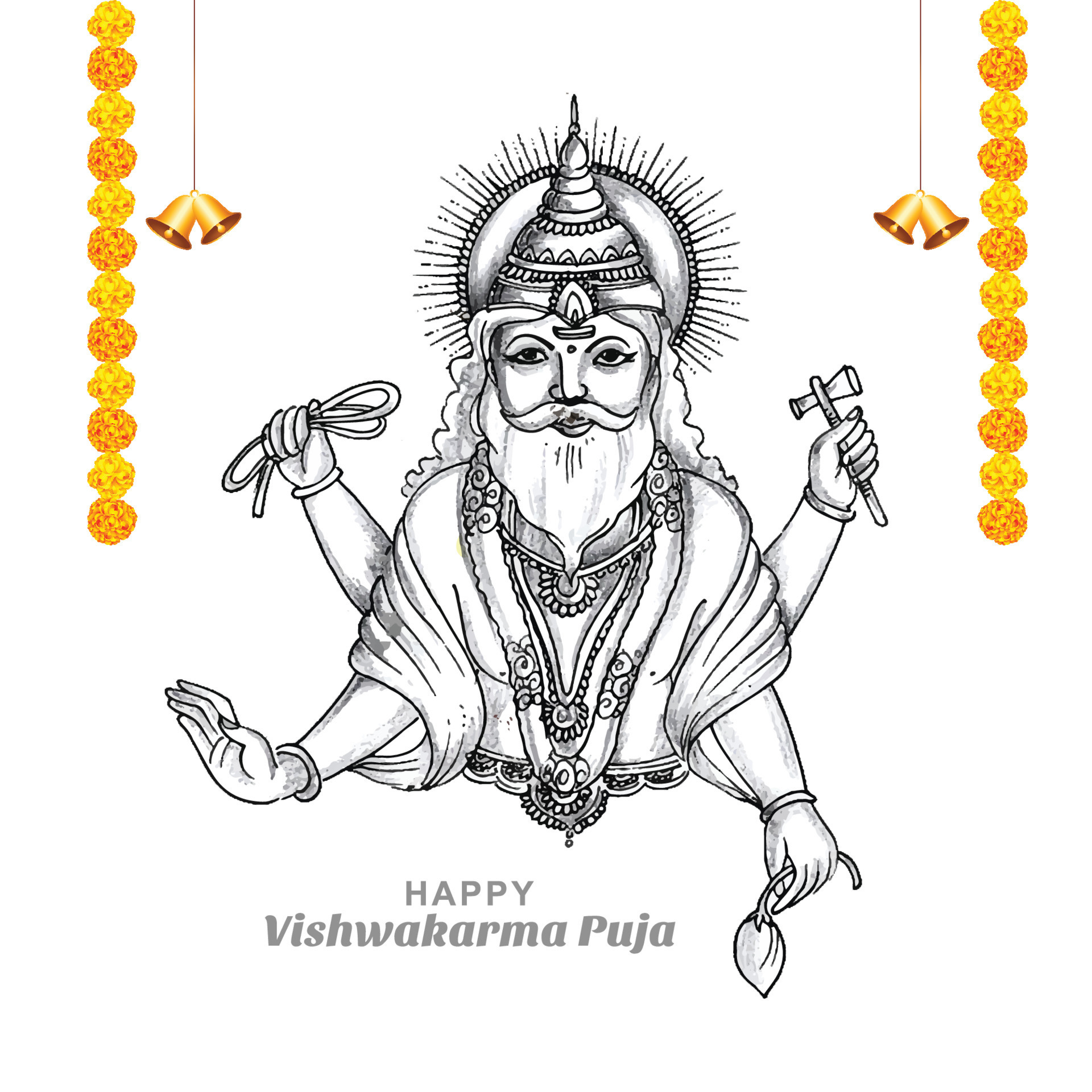 Hand draw hindu god vishwakarma sketch and vishwakarma puja holiday background 11155978 Vector Art at Vecteezy Hand draw hindu god vishwakarma sketch and vishwakarma puja holiday background 11155978 Vector Art at Vecteezy