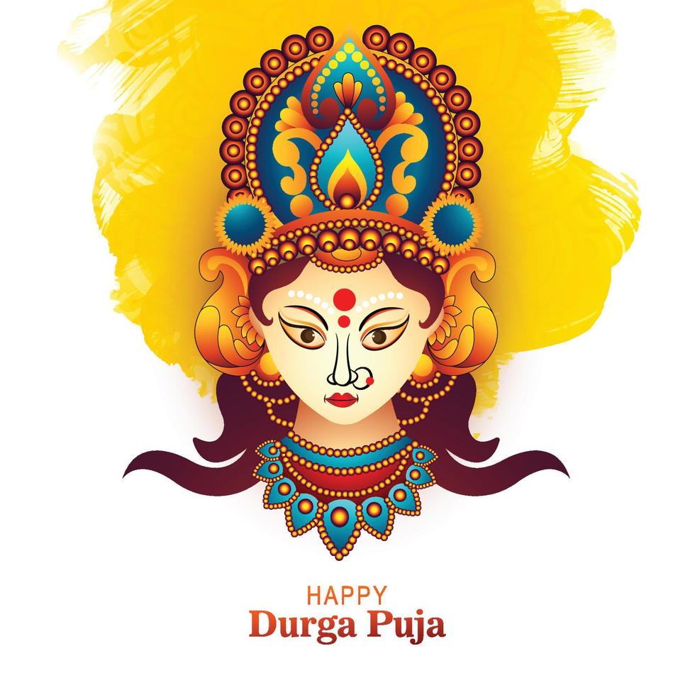 Happy durga puja and navratri celebration holiday card background vector