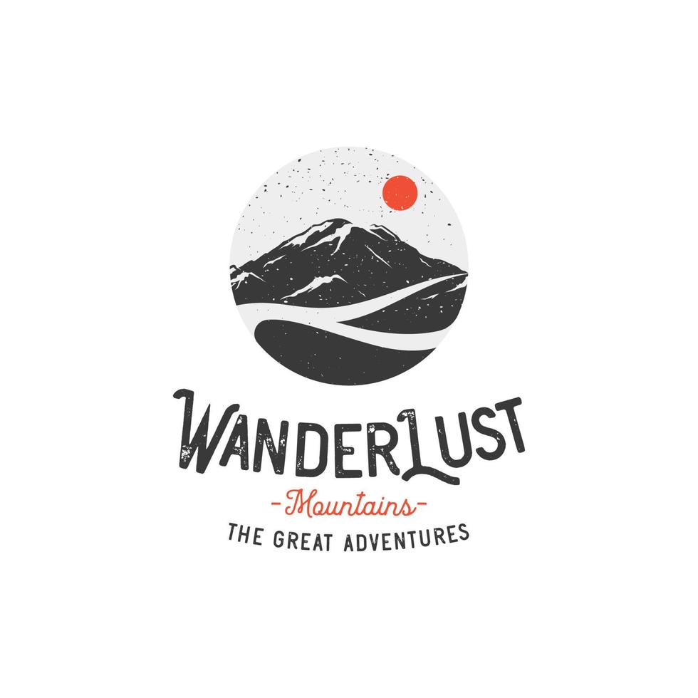 Vintage mountain logo design concept vector