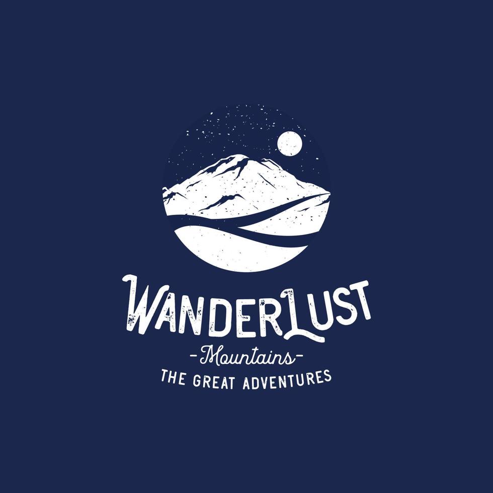Mountain night logo design vector illustration