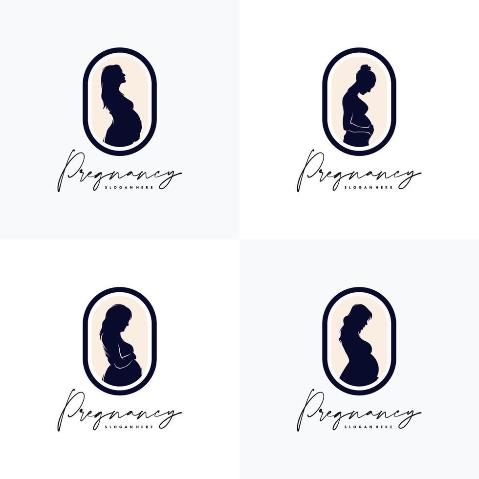 Set of Pregnancy Logo Design Vector Template