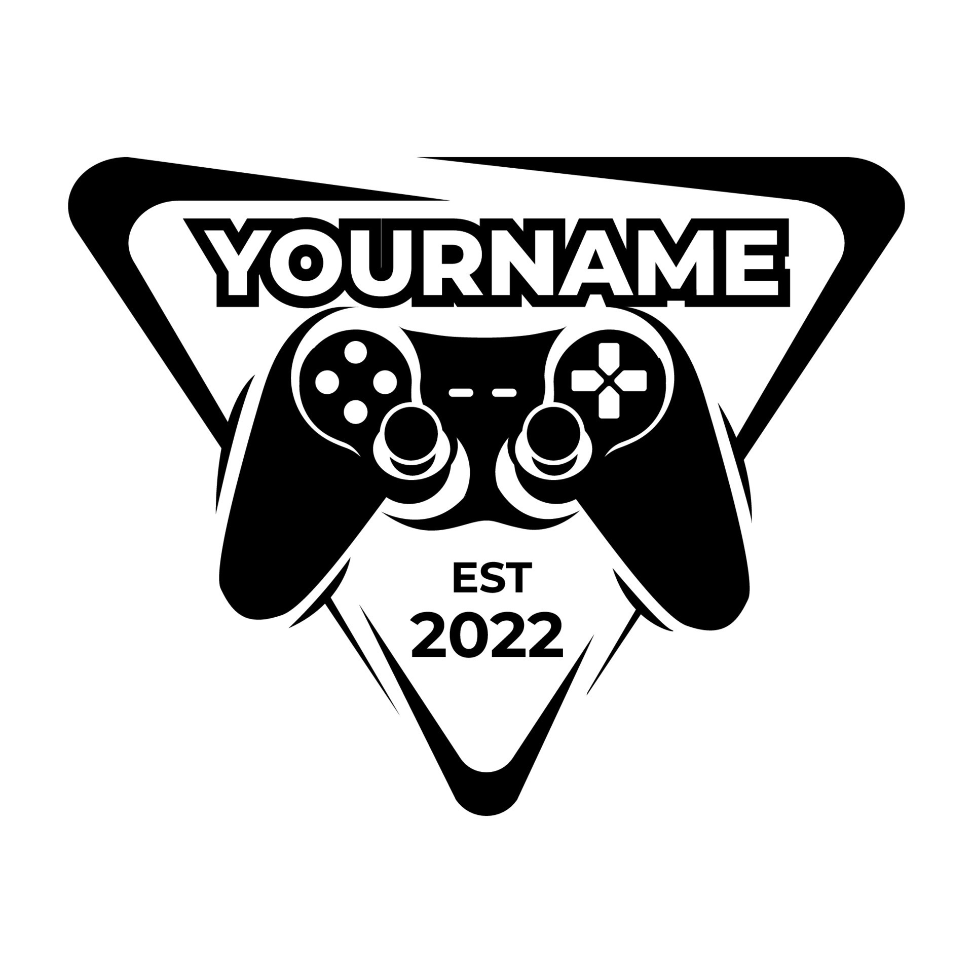 Vintage Gaming logo set. Console games and cyber sport logo badge