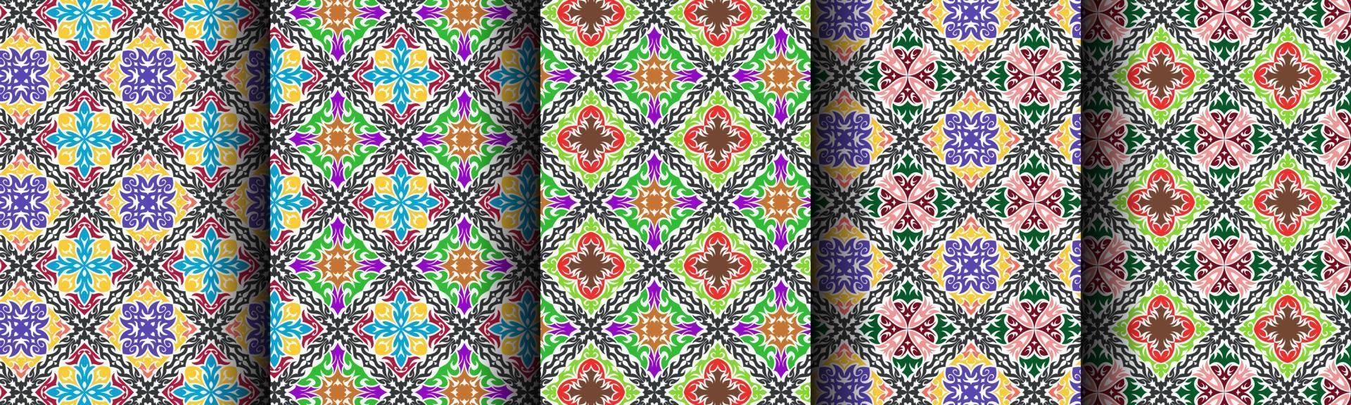 traditional ethnic pattern abstract bundle set vector