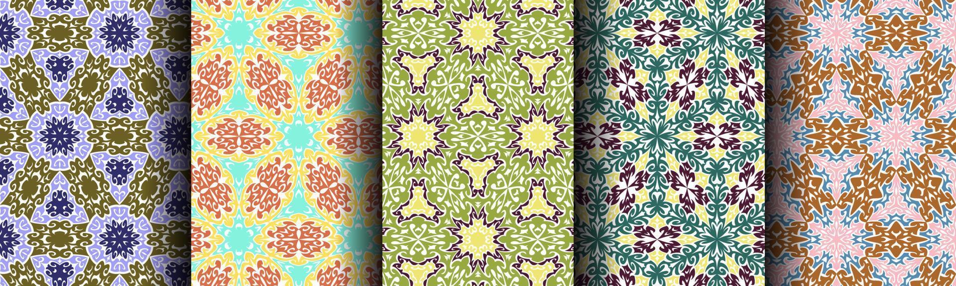 traditional ethnic pattern abstract bundle set vector