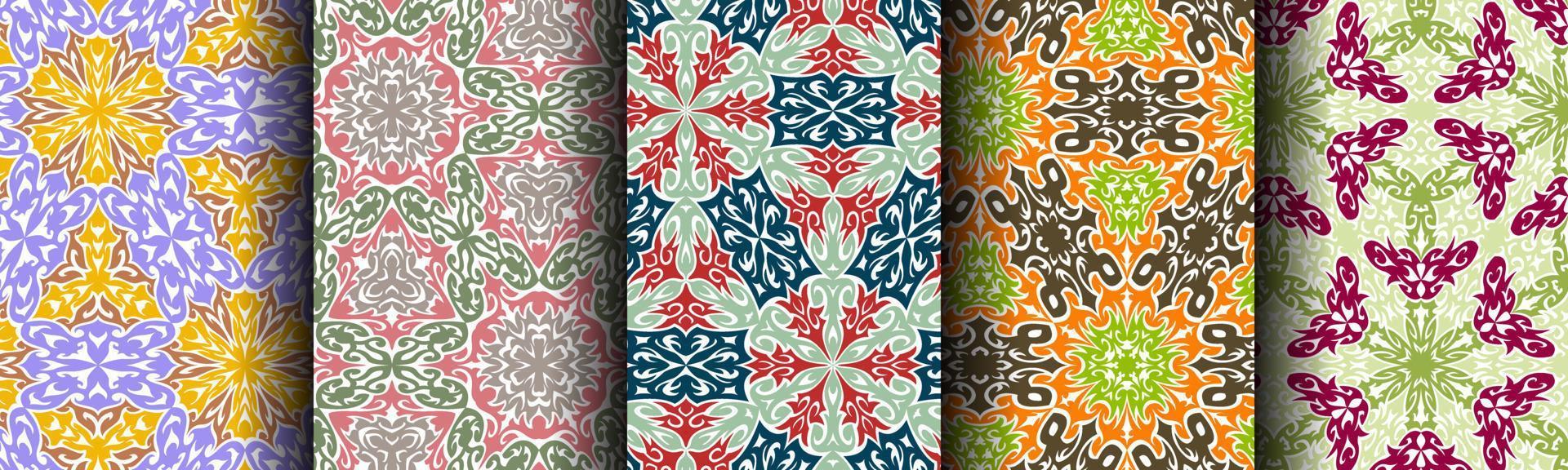 traditional ethnic pattern abstract bundle set vector