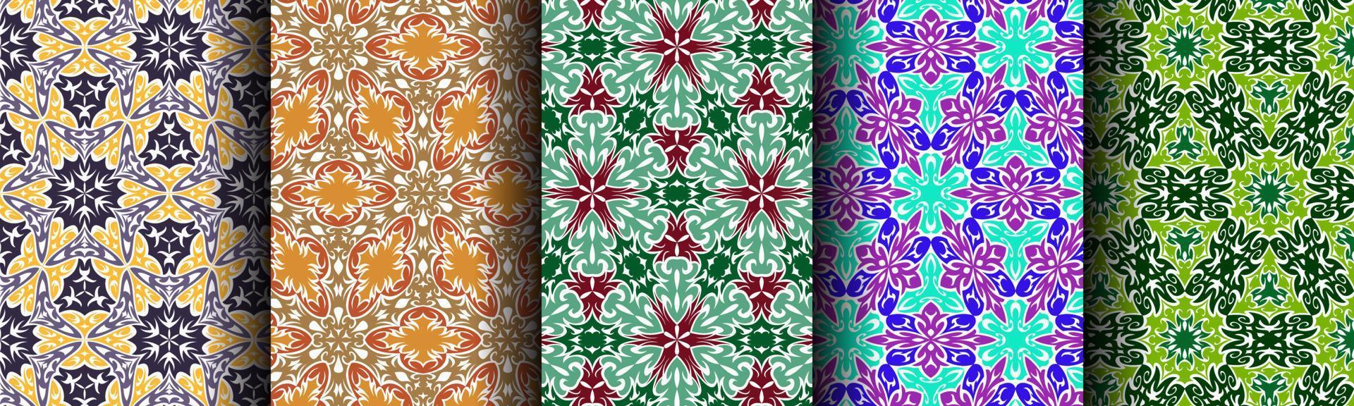 traditional ethnic pattern abstract bundle set vector
