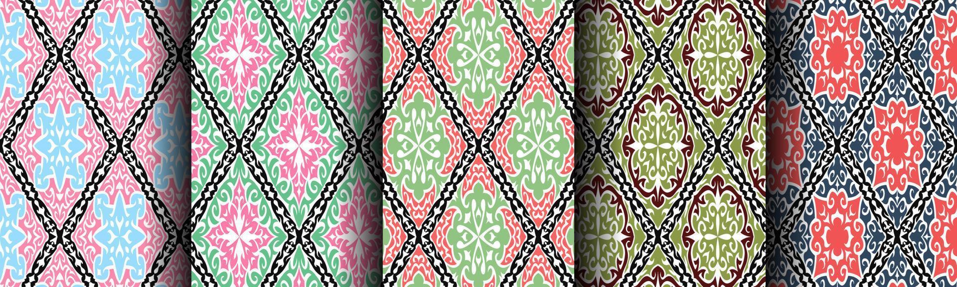 traditional ethnic pattern abstract bundle set vector